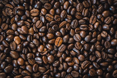 Brown beans brown wooden table
